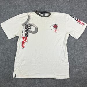 Rocawear T-Shirt Mens Size 3X White Red Graphic Logo Short Sleeve Casual